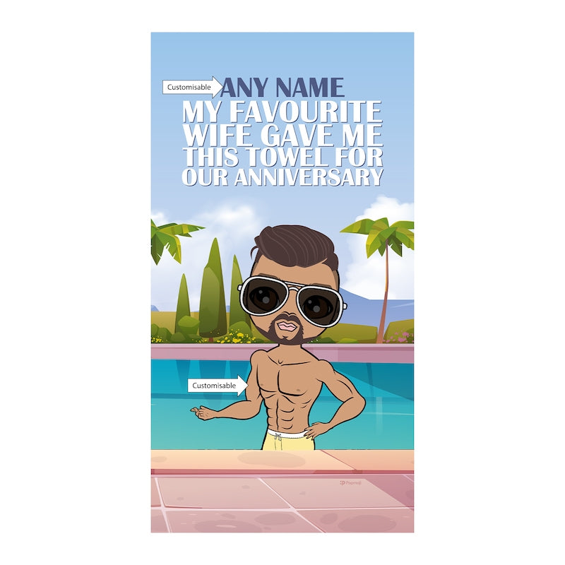 MrCB Favourite Wife Anniversary Beach Towel - Image 2