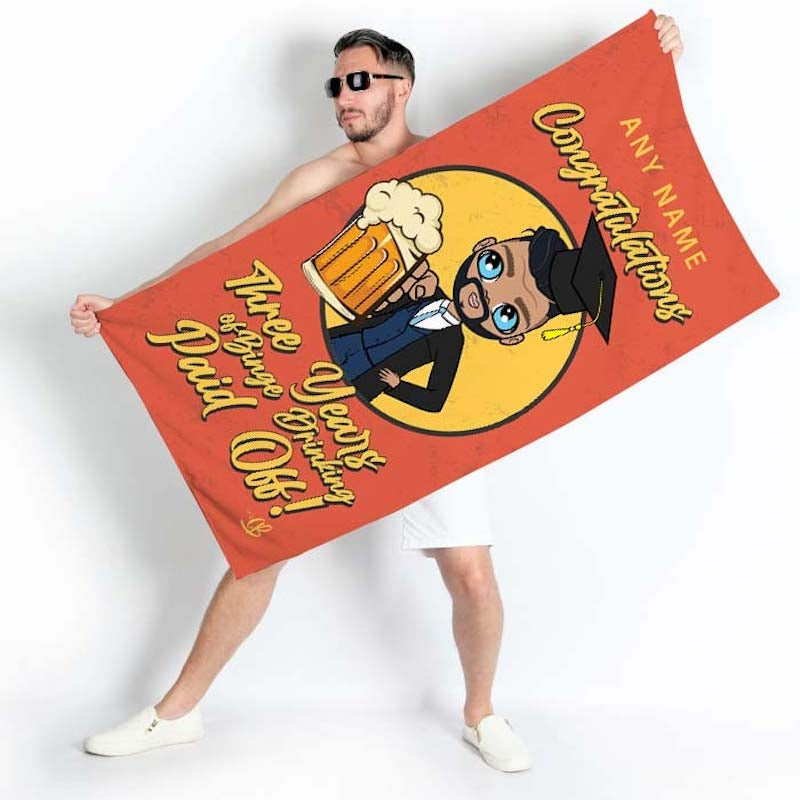 MrCB Graduation Binge Drinking Beach Towel - Image 1