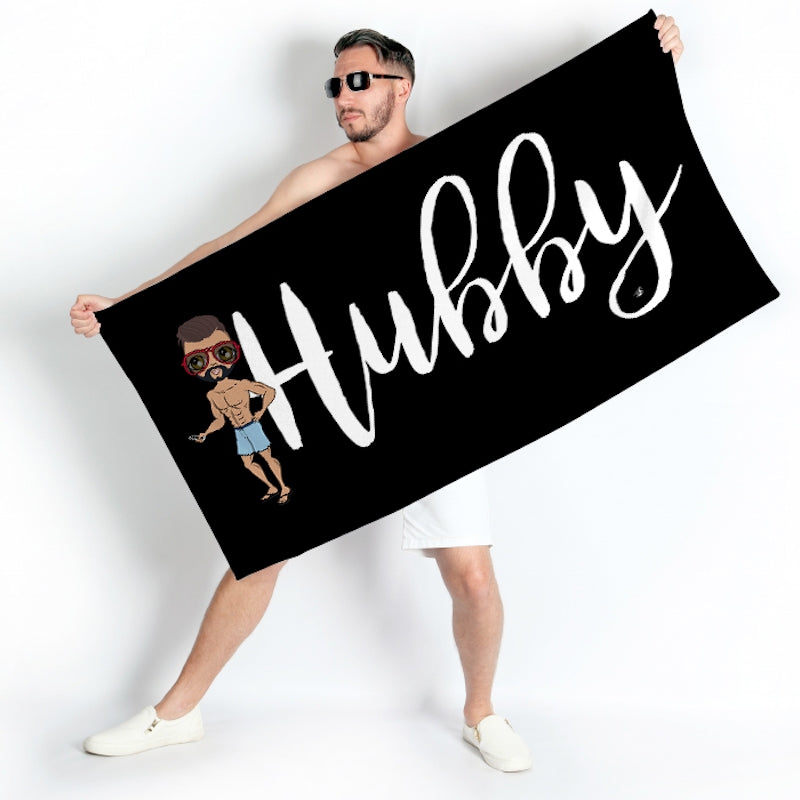 MrCB Bold Hubby Black Beach Towel - Image 3