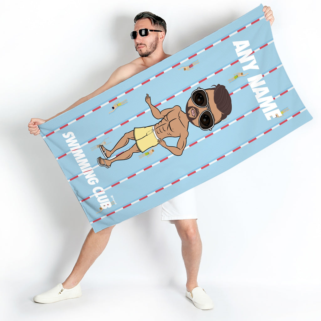 MrCB Personalised Lanes Swimming Towel - Image 1