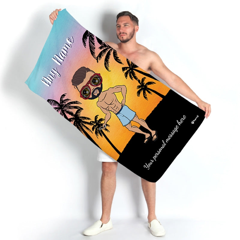 MrCB Tropical Sunset Beach Towel - Image 1