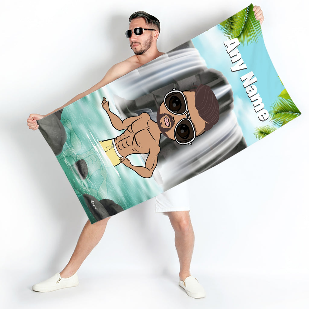 MrCB Tropical Waterfall Beach Towel - Image 5