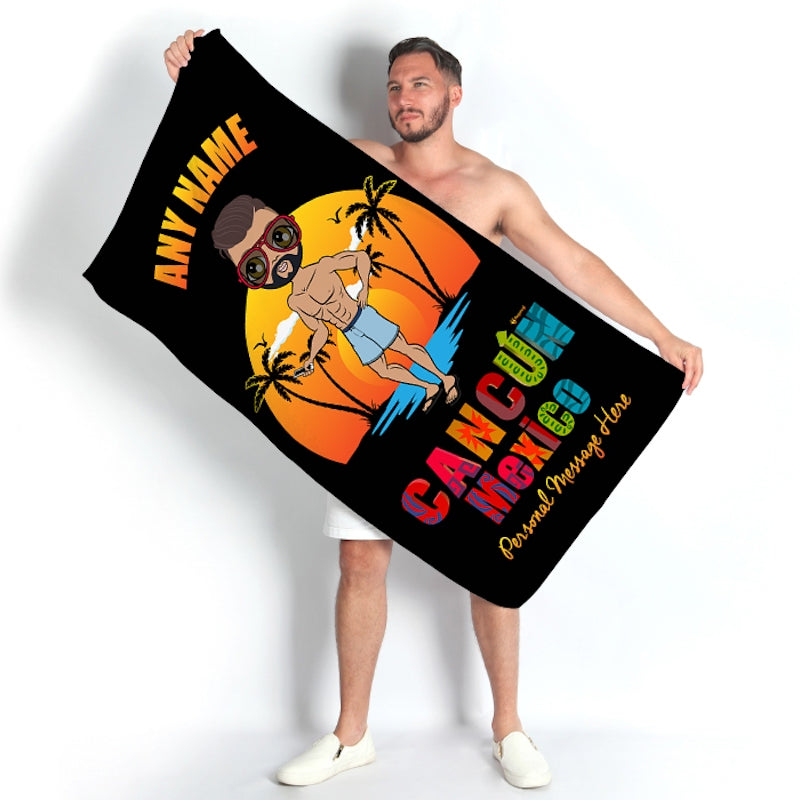 MrCB Cancun Mexico Sunset Beach Towel - Image 3