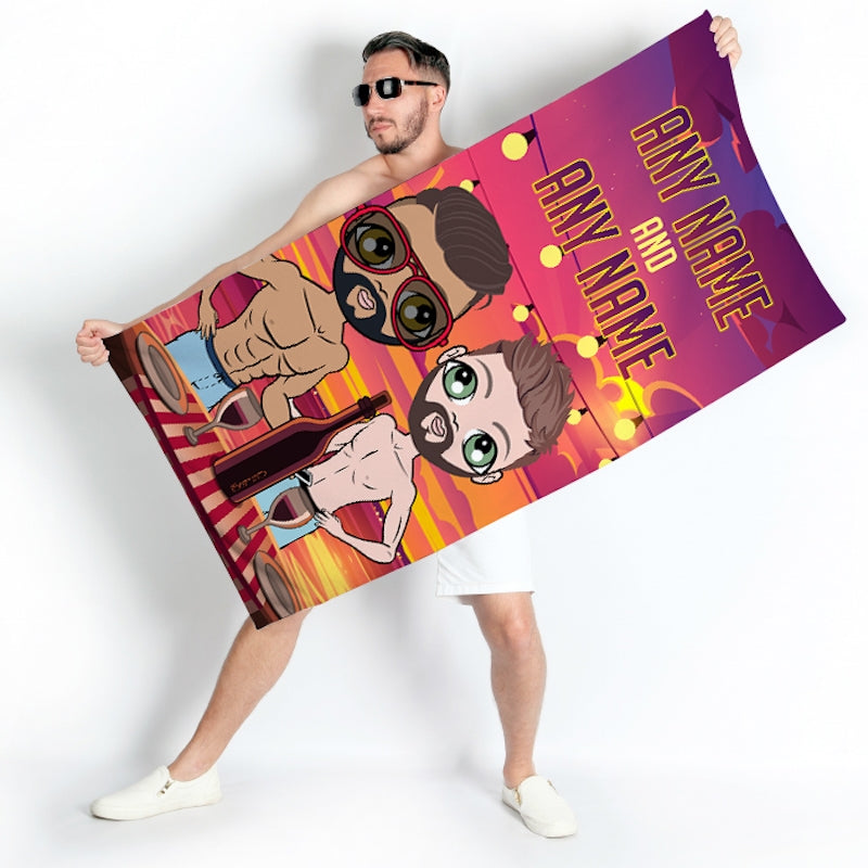 Multi Character Romantic Meal Beach Towel - Image 3