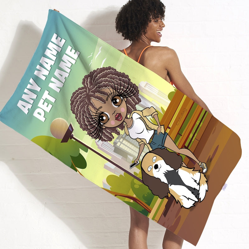 Multi Character Walk In The Park Beach Towel - Image 1