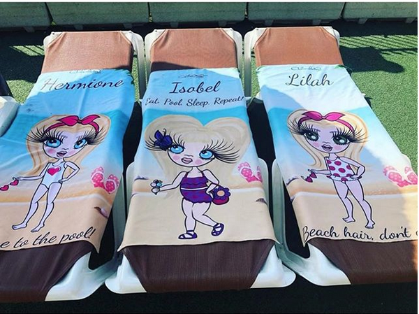 ClaireaBella Girls Beach Print Beach Towel - Image 9